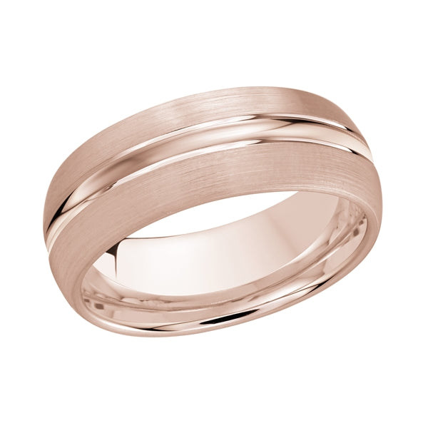 Style 12 Malo Wedding Band Solid Gold Rose