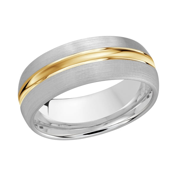 Style 12 Malo Wedding Band Solid Gold White Yellow