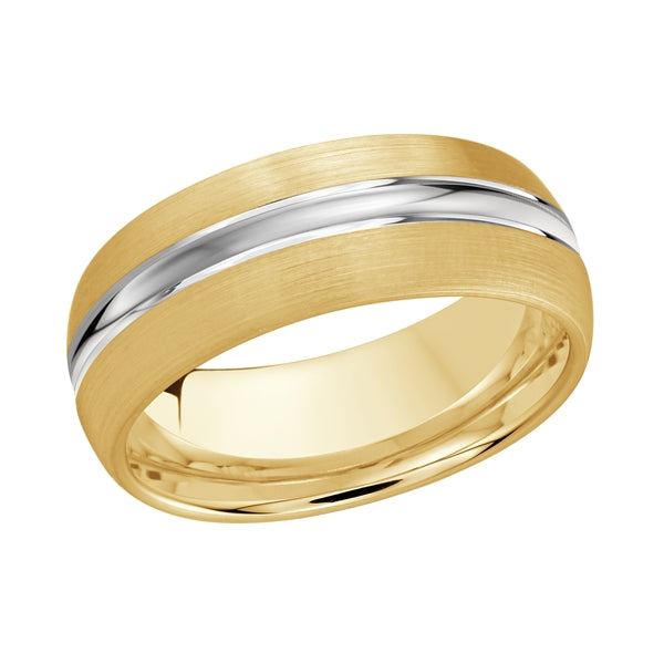Style 12 Malo Wedding Band Solid Gold Yellow White