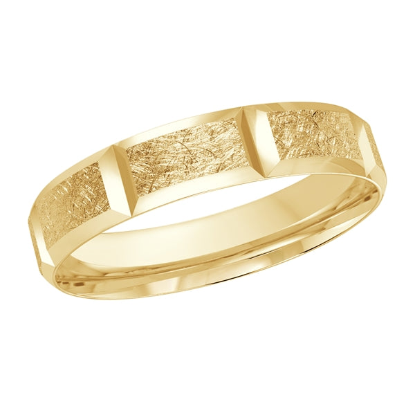 Style 027 Malo Wedding Band Solid Gold Yellow Scratch Finish