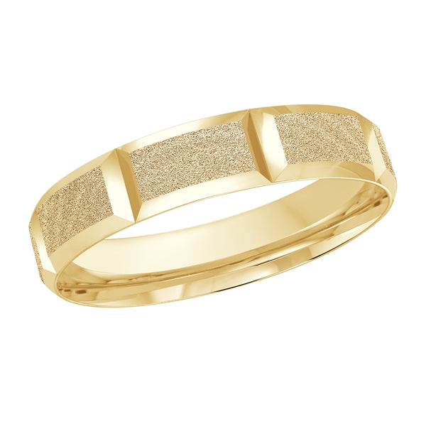 Style 027 Malo Wedding Band Solid Gold Yellow Roll Finish