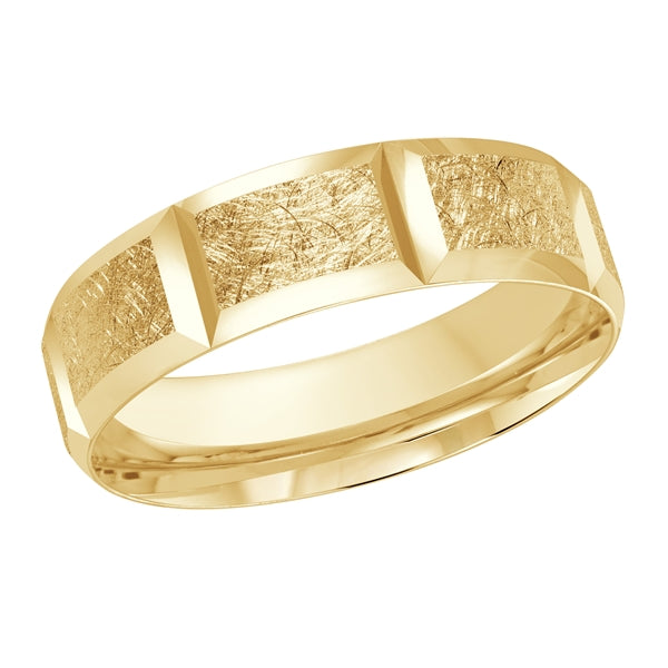 Style 28 Malo Wedding Band Solid Gold Yellow Scratch Finish