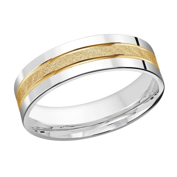 Style 30 Malo Wedding Band  Solid Gold White Yellow Roll Finish
