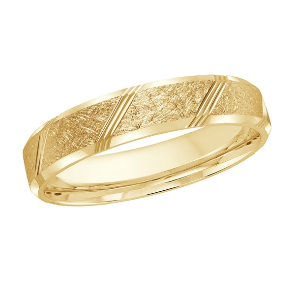 Style 31 Malo Wedding Band Solid Gold Yellow Scratch Finish