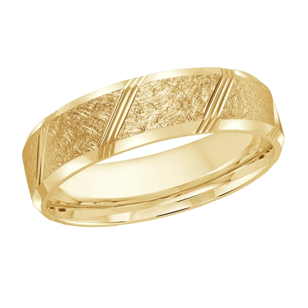 Style 32 Malo Wedding Band Solid Gold Yellow Scratch Finish