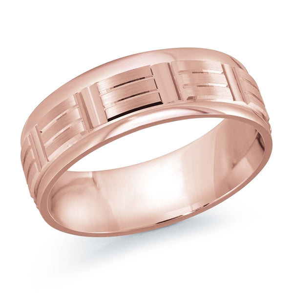 Style 33 Malo Wedding Band 4mm Wide Solid Gold Rose