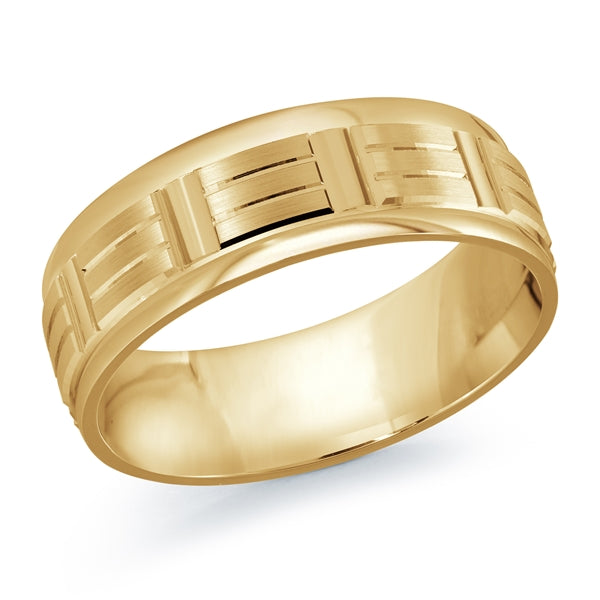 Style 33 Malo Wedding Band 4mm Wide Solid Gold Yellow
