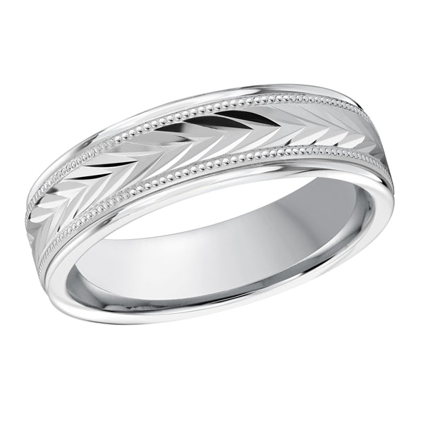 Style 39 Malo Wedding Band 4mm Wide Solid White Gold