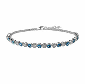 Evil Eye Cubic Zirconia Tennis Bracelet