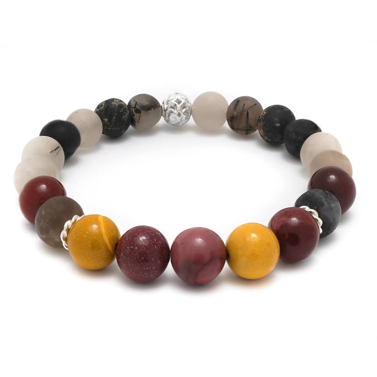 Earthly Elements - Frosted Black Tourmaline & Mookaite