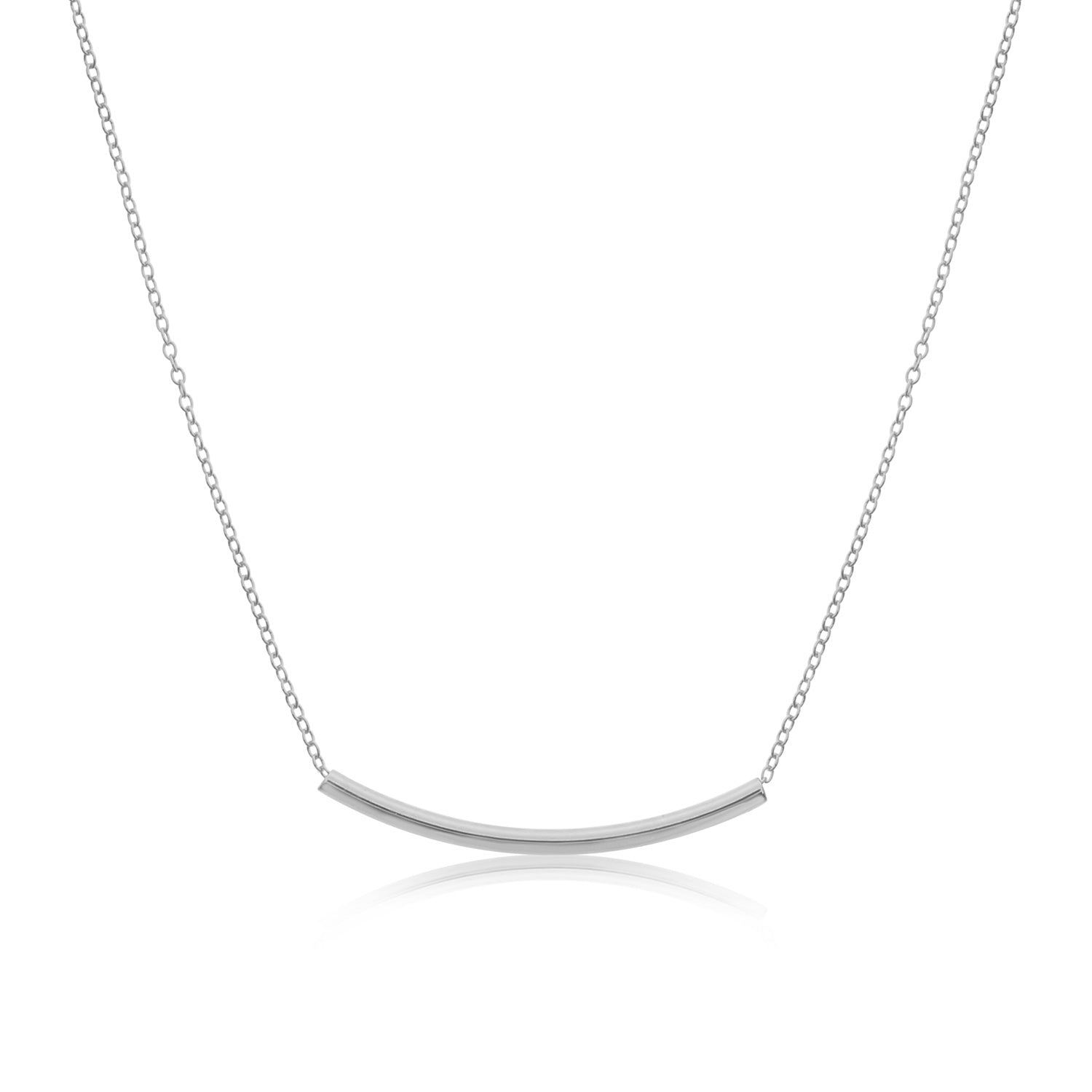 Sterling Silver Hollow Bar Necklace