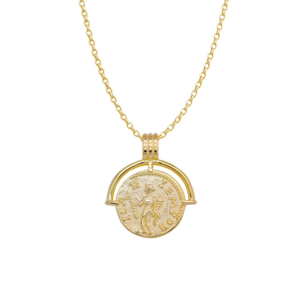 18kt Gold Plated Vintage Coin Necklace
