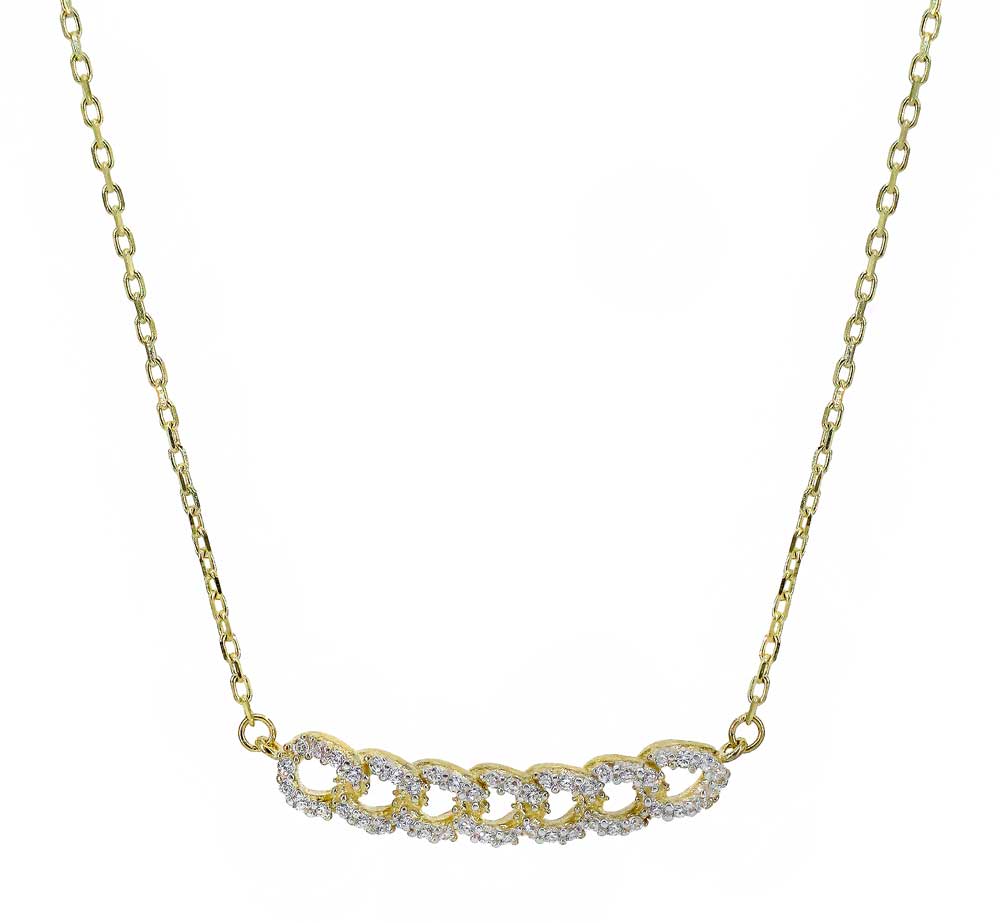 10KT Yellow Gold Iced Cuban Necklace