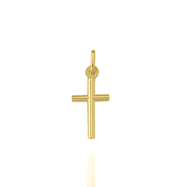 Solid Yellow Gold Cross Charm