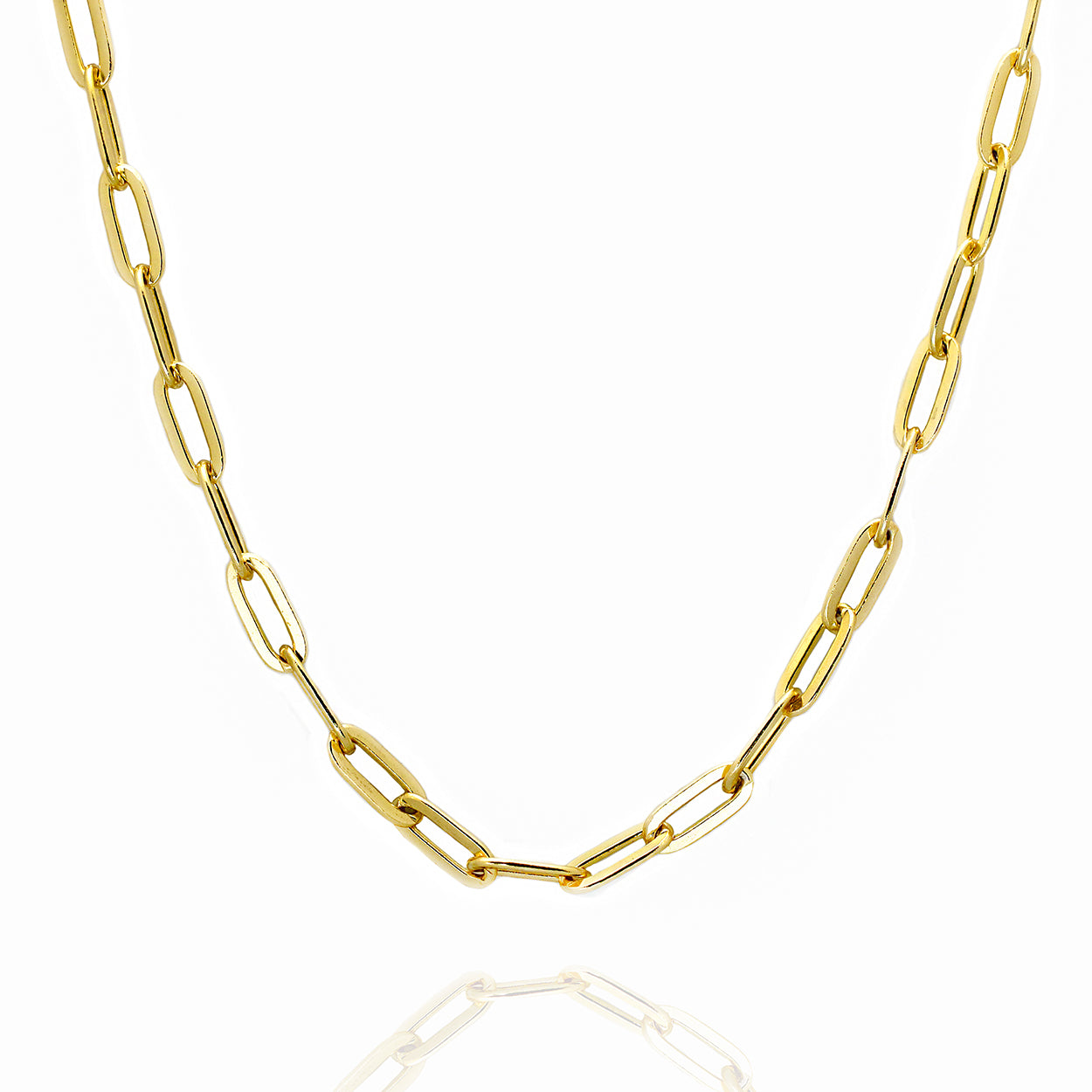 18kt Yellow Gold Plated Sterling Silver Paper Clip Style Chain