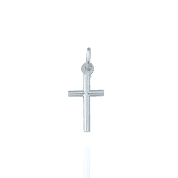 Solid White Gold Cross Charm