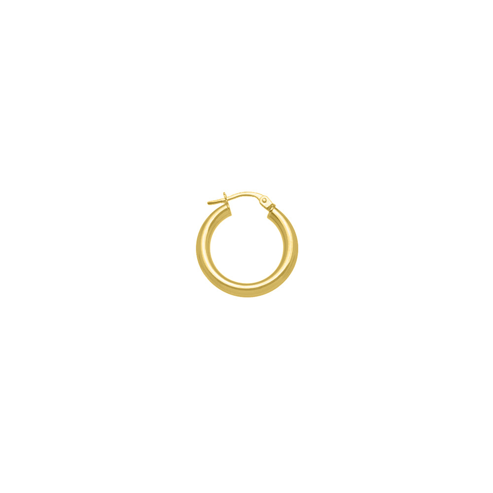 Extra Small Hoops 3mm Tube Solid Gold Yellow