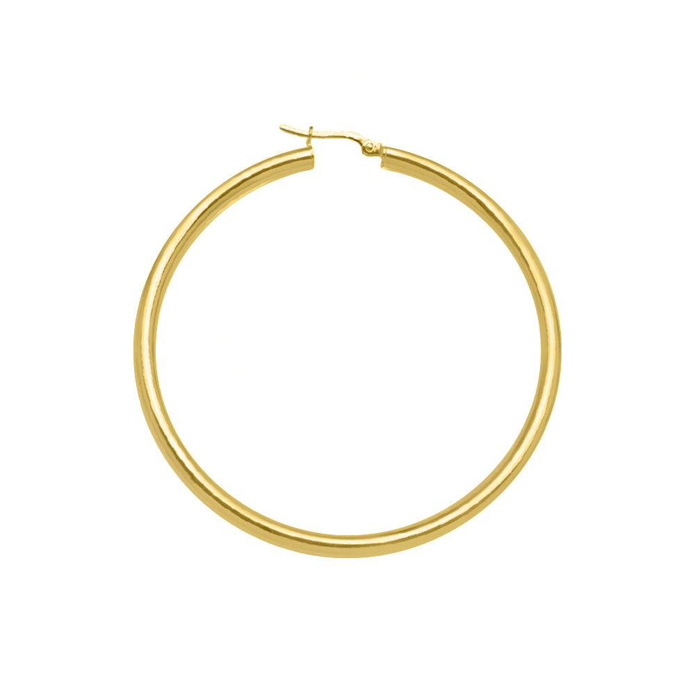 XXL Hoops 3mm Tube Solid Gold Yellow