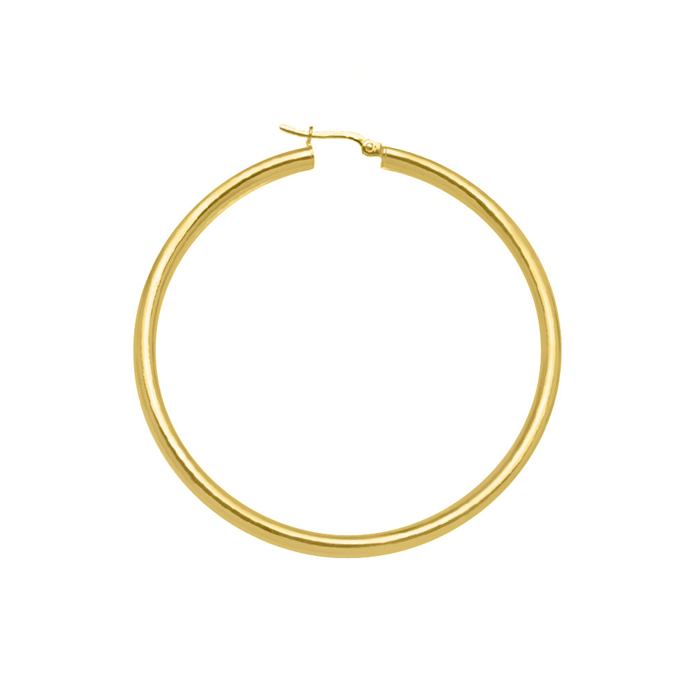 XXL Hoops 3mm Tube Solid Gold Yellow