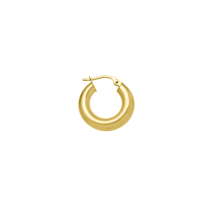 Extra Small Solid Yellow Gold Hoop with 4mm Tube