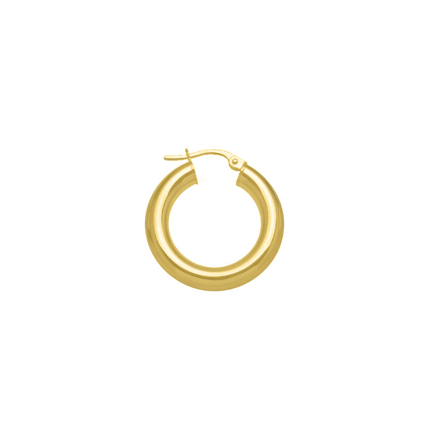 Small Solid Yellow Gold Hoop with 4mm Tube