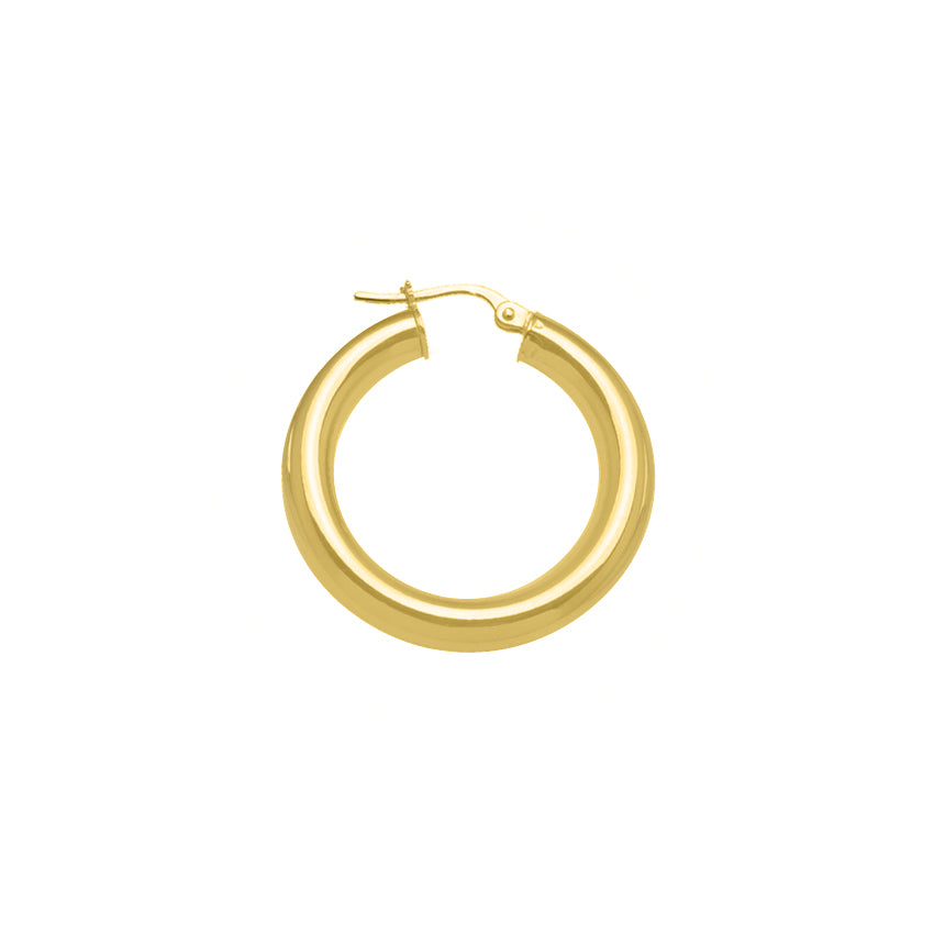 Medium Solid Yellow Gold Hoop with 4mm Tube