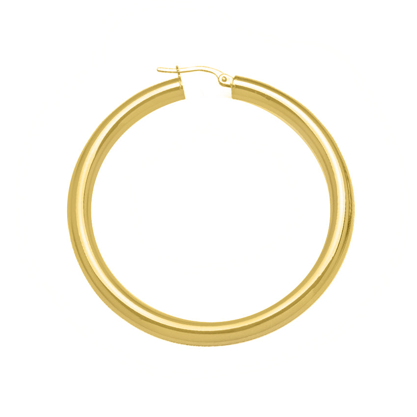 XL Solid Yellow Gold Hoop with 4mm Tube