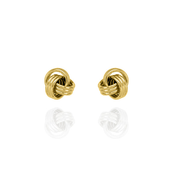 10KT Solid Gold Love Knot Earrings Yellow