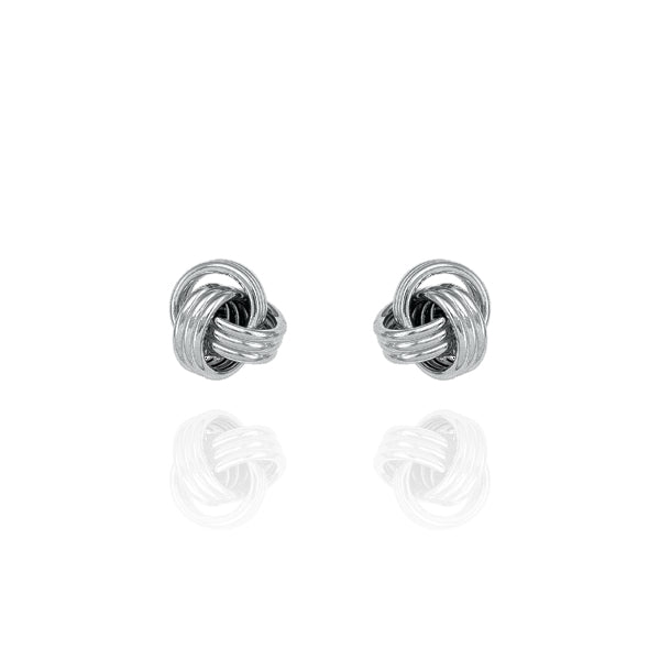 10KT Solid Gold Love Knot Earrings White