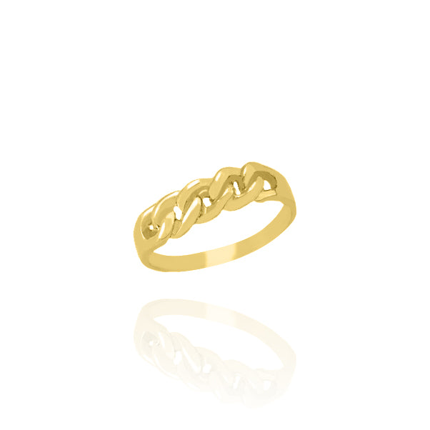 Solid Yellow Gold Curb Ring