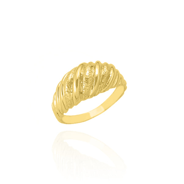 10KT Solid Gold Classic Cornetto Dome Ring