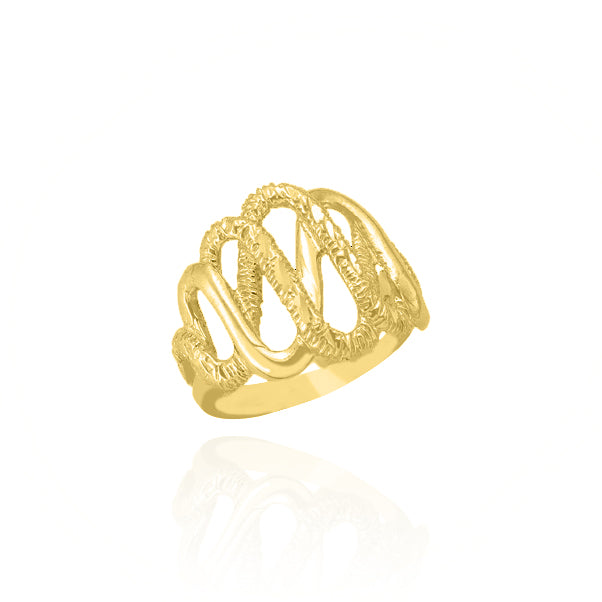 10KT Solid Gold Enchanted Wide Ring