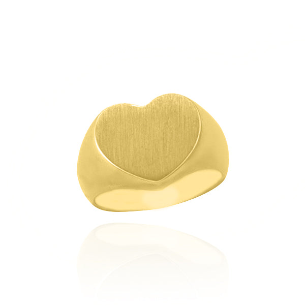 10KT Yellow Gold Heart Signet Ring
