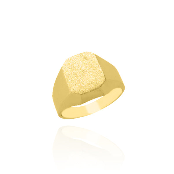 10KT Solid Yellow Gold Bold Octagon Signet Ring