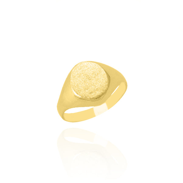 10KT Solid Yellow Gold Oval Signet Ring