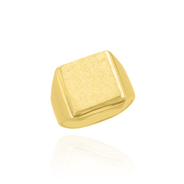 Solid 10KT Yellow Gold Bold Square Signet Ring