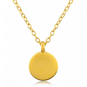 Sterling Silver plated 18kt Gold Disk Necklace 1