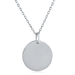 Sterling Silver plated Disk Necklace 1