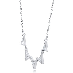 Sterling Silver Icicles Necklace set with Cubic Zirconia 2