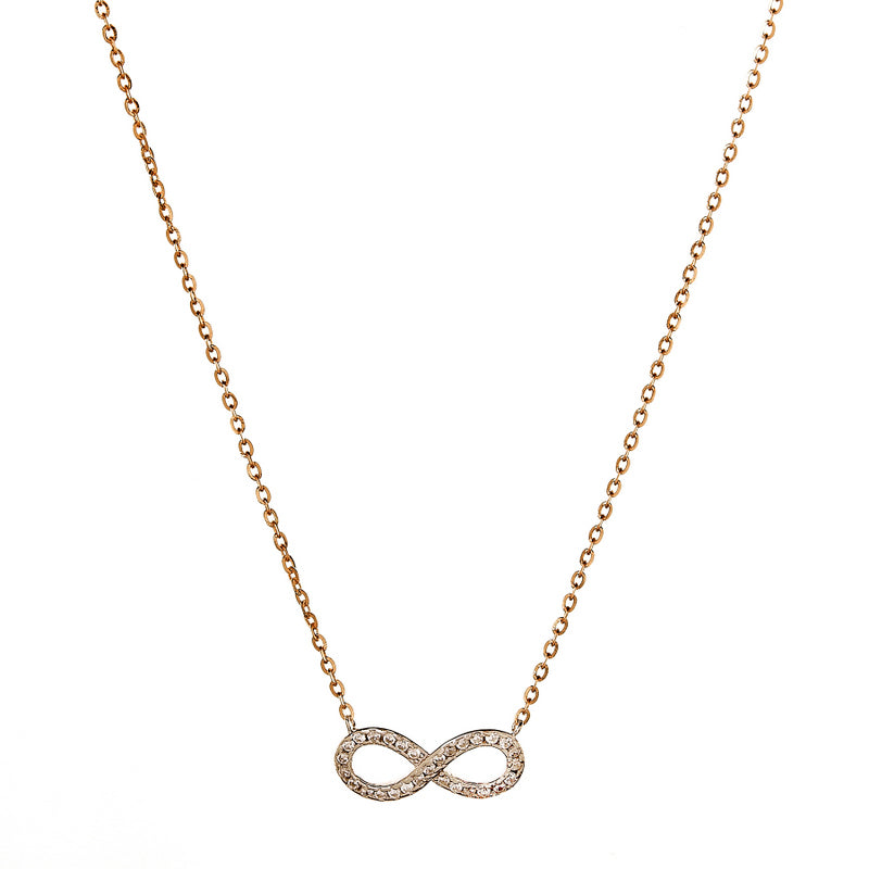 18kt Yellow Gold plated Cubic Zirconia Infinity Pendant Necklace
