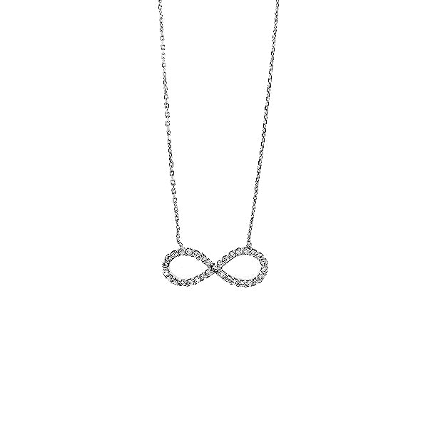 Sterling Silver Cubic Zirconia Infinity Pendant Necklace