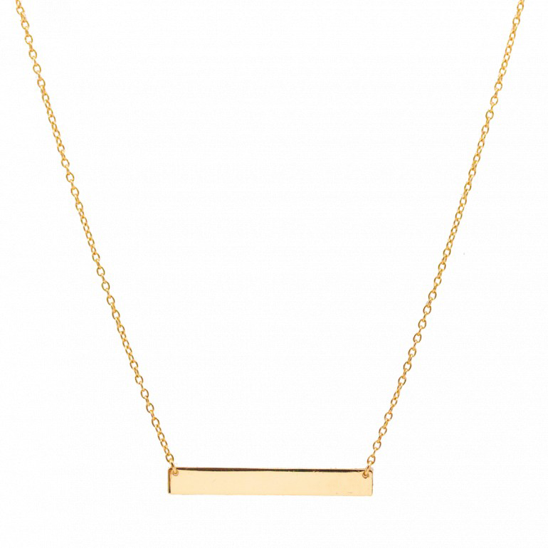 18kt Yellow Gold Plated Bar Necklace