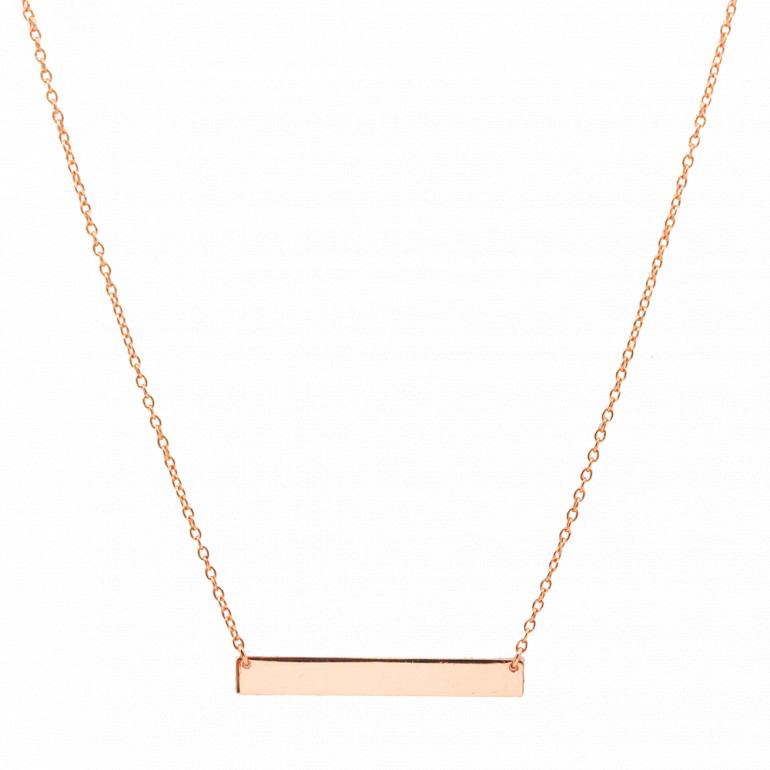 18kt Rose Gold Plated Bar Necklace