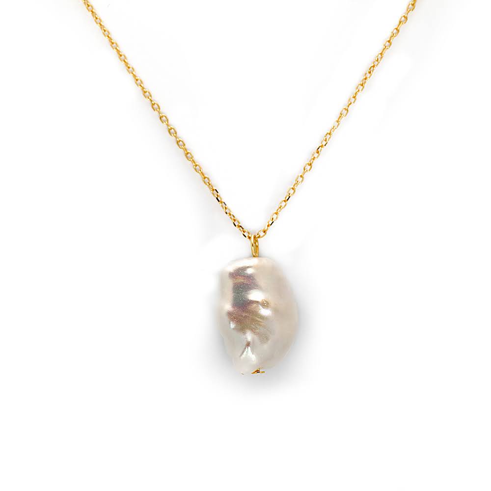 18kt Yellow Gold Plated Sterling Silver Fresh Water Pearl