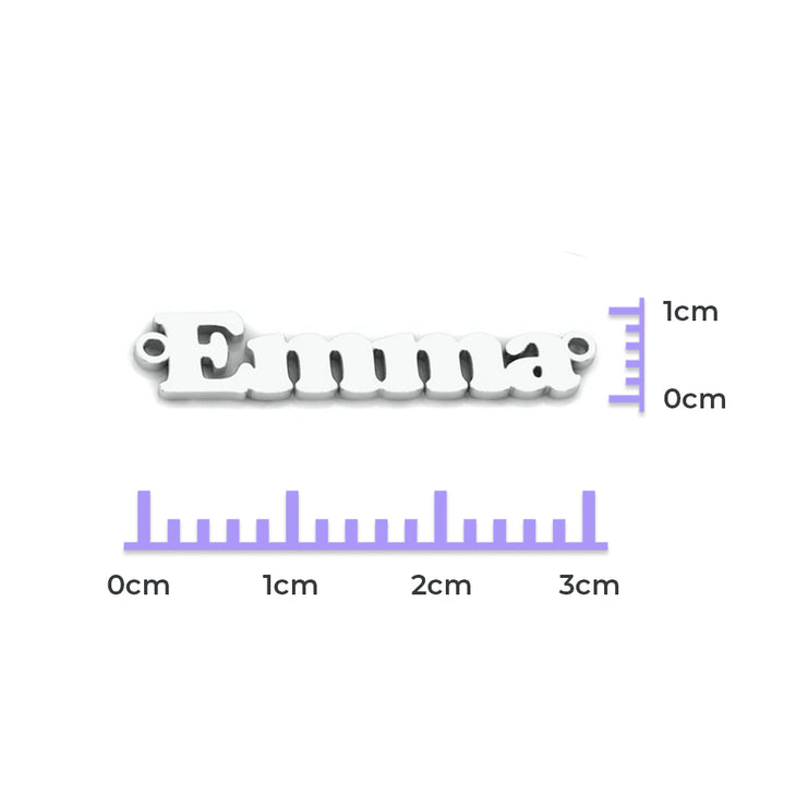 Emma Name Necklace Pendant with Measurements