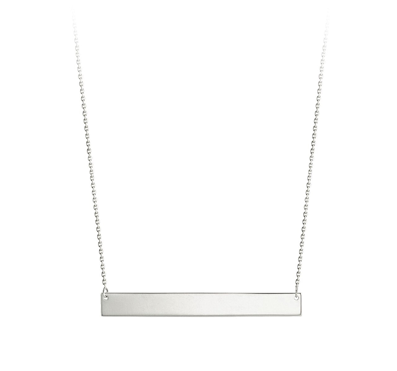 10kt White Gold Bar Necklace