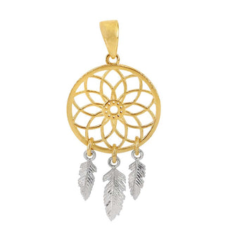 10kt Yellow Gold Dreamcatcher Pendant
