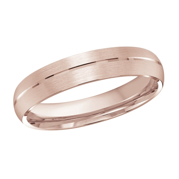 Style 016 Malo Wedding Band Solid Gold Rose