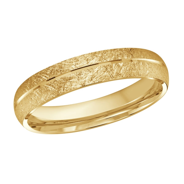 Style 016 Malo Wedding Band Solid Gold Yellow Scratch FInish