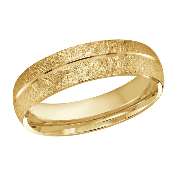 Style 017 Malo Wedding Band Solid Gold Yellow Scratch Finish